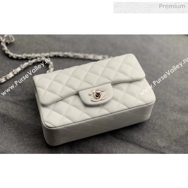 Chanel Quilted Lambskin Classic Small Flap Bag White With Silver Hardware(Top Quality) (MH-20031619)