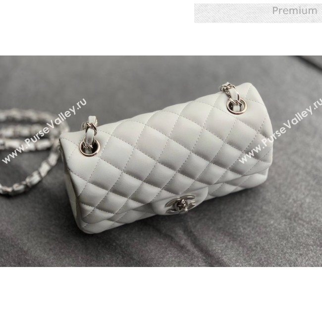 Chanel Quilted Lambskin Classic Small Flap Bag White With Silver Hardware(Top Quality) (MH-20031619)