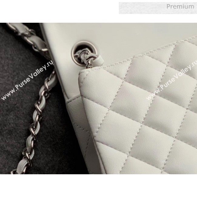 Chanel Quilted Lambskin Classic Small Flap Bag White With Silver Hardware(Top Quality) (MH-20031619)