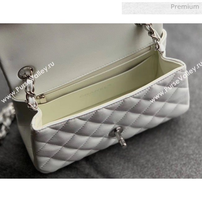 Chanel Quilted Lambskin Classic Small Flap Bag White With Silver Hardware(Top Quality) (MH-20031619)