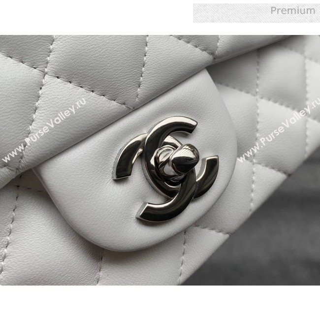 Chanel Quilted Lambskin Classic Small Flap Bag White With Silver Hardware(Top Quality) (MH-20031619)