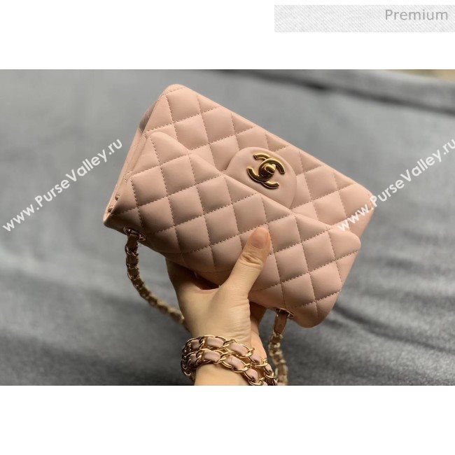 Chanel Quilted Lambskin Classic Small Flap Bag Light Pink With Gold Hardware(Top Quality) (MH-20031621)