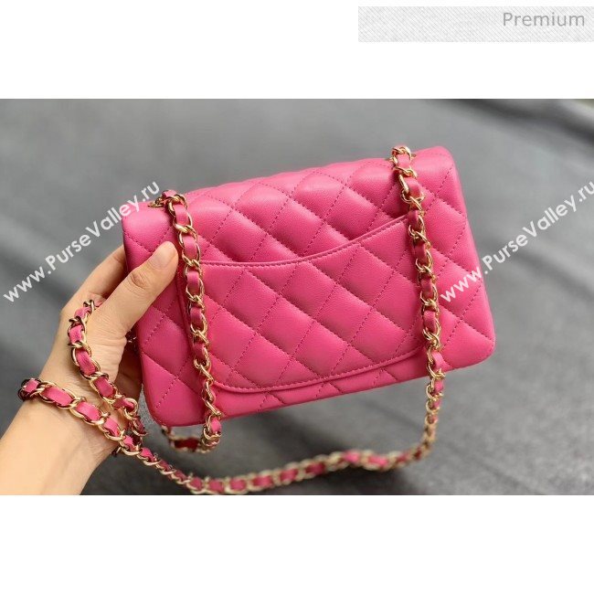 Chanel Quilted Lambskin Classic Small Flap Bag Rosy With Gold Hardware(Top Quality) (MH-20031622)
