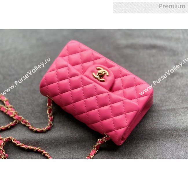 Chanel Quilted Lambskin Classic Small Flap Bag Rosy With Gold Hardware(Top Quality) (MH-20031622)