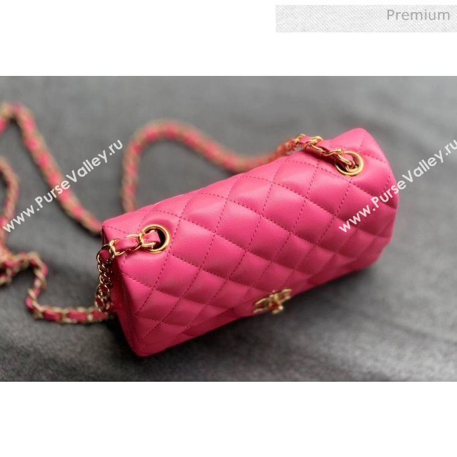 Chanel Quilted Lambskin Classic Small Flap Bag Rosy With Gold Hardware(Top Quality) (MH-20031622)