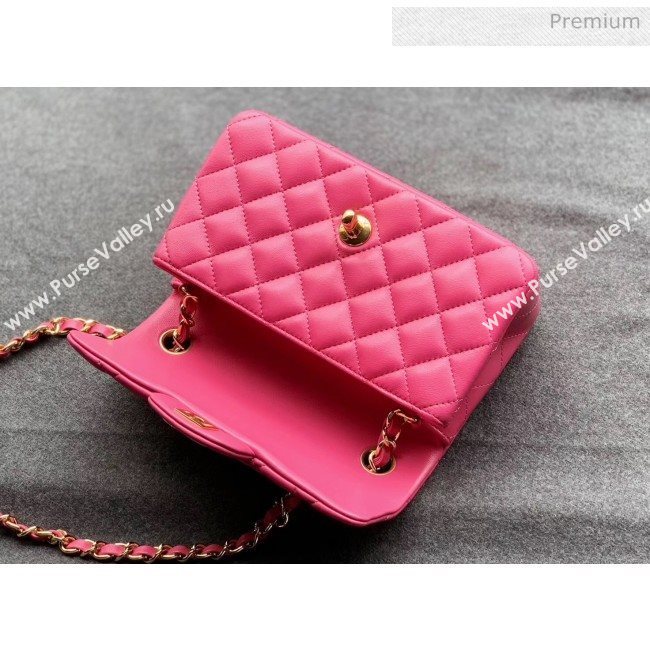 Chanel Quilted Lambskin Classic Small Flap Bag Rosy With Gold Hardware(Top Quality) (MH-20031622)