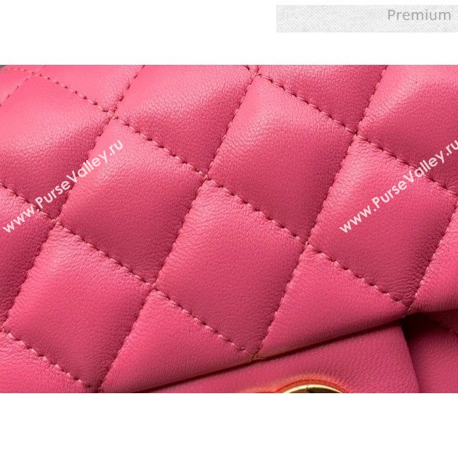 Chanel Quilted Lambskin Classic Small Flap Bag Rosy With Gold Hardware(Top Quality) (MH-20031622)