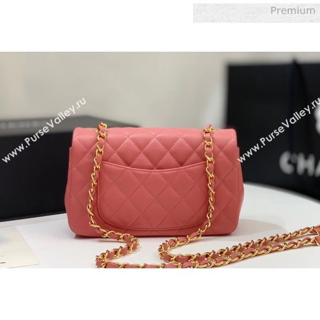 Chanel Quilted Lambskin Classic Small Flap Bag Rouge With Gold Hardware(Top Quality) (MH-20031623)