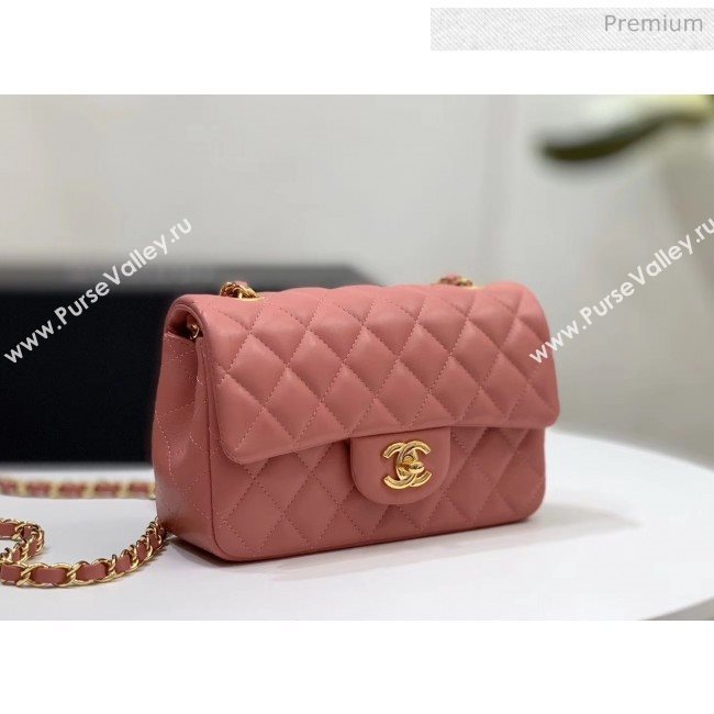 Chanel Quilted Lambskin Classic Small Flap Bag Rouge With Gold Hardware(Top Quality) (MH-20031623)