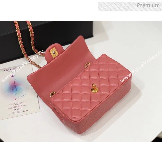 Chanel Quilted Lambskin Classic Small Flap Bag Rouge With Gold Hardware(Top Quality) (MH-20031623)