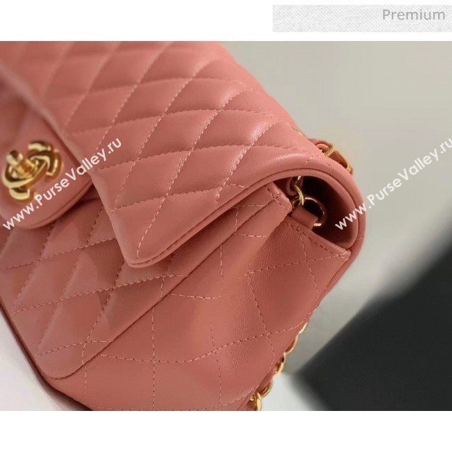 Chanel Quilted Lambskin Classic Small Flap Bag Rouge With Gold Hardware(Top Quality) (MH-20031623)