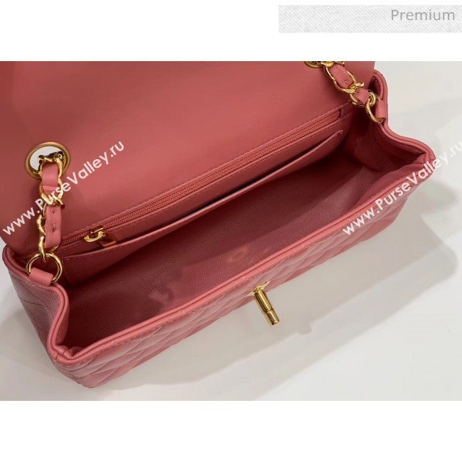 Chanel Quilted Lambskin Classic Small Flap Bag Rouge With Gold Hardware(Top Quality) (MH-20031623)