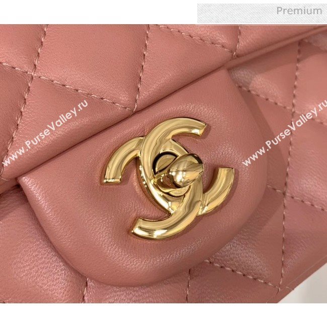 Chanel Quilted Lambskin Classic Small Flap Bag Rouge With Gold Hardware(Top Quality) (MH-20031623)