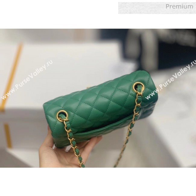 Chanel Quilted Lambskin Classic Small Flap Bag Green With Gold Hardware(Top Quality) (MH-20031624)