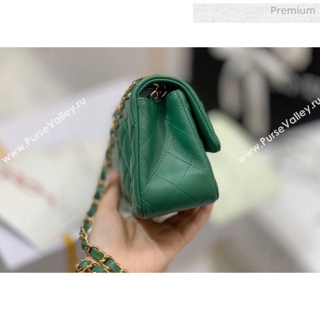 Chanel Quilted Lambskin Classic Small Flap Bag Green With Gold Hardware(Top Quality) (MH-20031624)