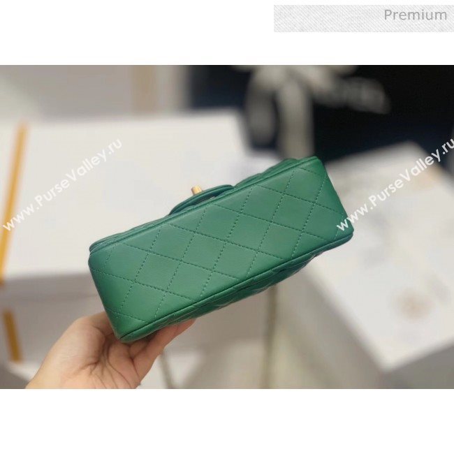 Chanel Quilted Lambskin Classic Small Flap Bag Green With Gold Hardware(Top Quality) (MH-20031624)