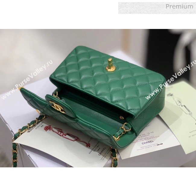Chanel Quilted Lambskin Classic Small Flap Bag Green With Gold Hardware(Top Quality) (MH-20031624)