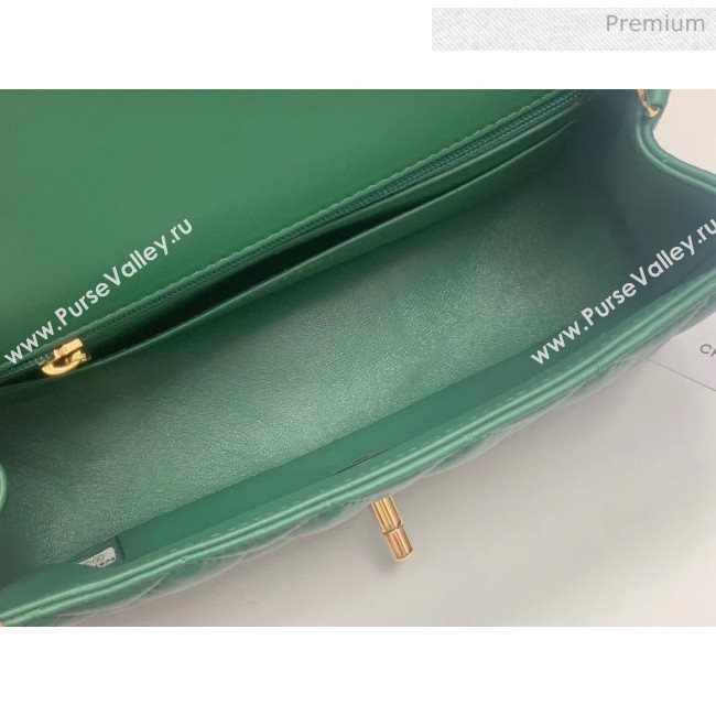 Chanel Quilted Lambskin Classic Small Flap Bag Green With Gold Hardware(Top Quality) (MH-20031624)