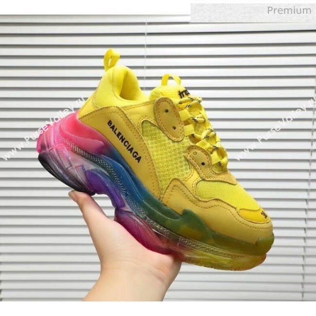 Balenciaga Triple S Rainbow Outsole Sneakers Yellow 2019 (HZ-0031716)