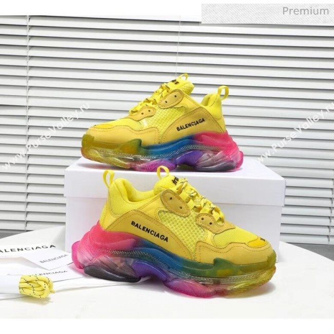 Balenciaga Triple S Rainbow Outsole Sneakers Yellow 2019 (HZ-0031716)