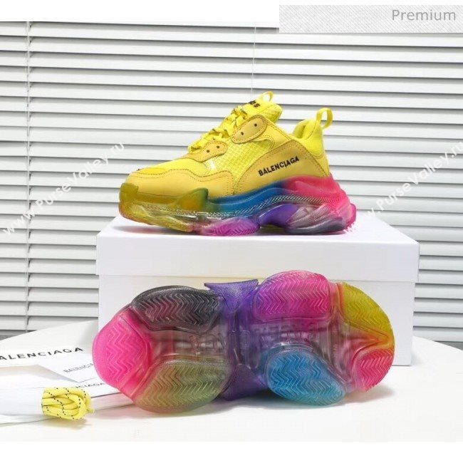 Balenciaga Triple S Rainbow Outsole Sneakers Yellow 2019 (HZ-0031716)