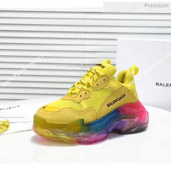 Balenciaga Triple S Rainbow Outsole Sneakers Yellow 2019 (HZ-0031716)