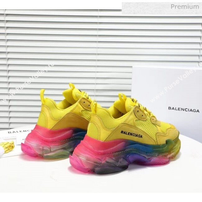 Balenciaga Triple S Rainbow Outsole Sneakers Yellow 2019 (HZ-0031716)