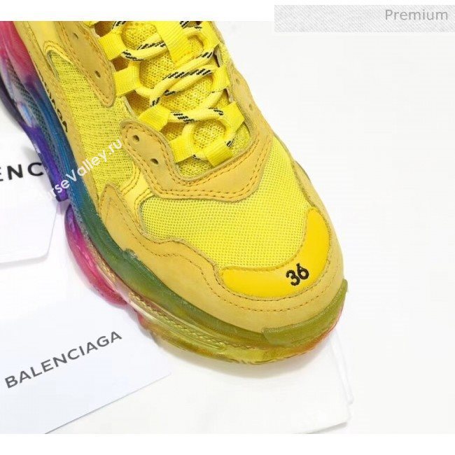 Balenciaga Triple S Rainbow Outsole Sneakers Yellow 2019 (HZ-0031716)