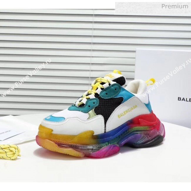 Balenciaga Triple S Rainbow Outsole Sneakers Yellow 2019 (HZ-0031716)