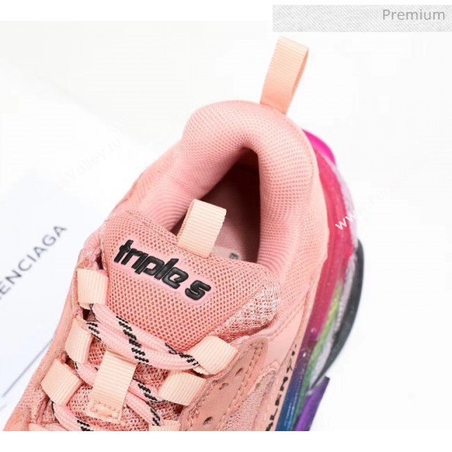 Balenciaga Triple S Rainbow Outsole Sneakers Pink 2019 (HZ-0031713)