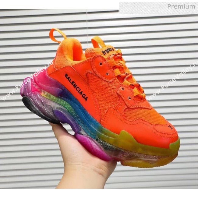 Balenciaga Triple S Rainbow Outsole Sneakers Orange 2019 (HZ-0031711)