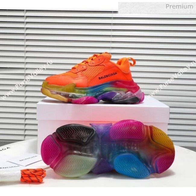 Balenciaga Triple S Rainbow Outsole Sneakers Orange 2019 (HZ-0031711)