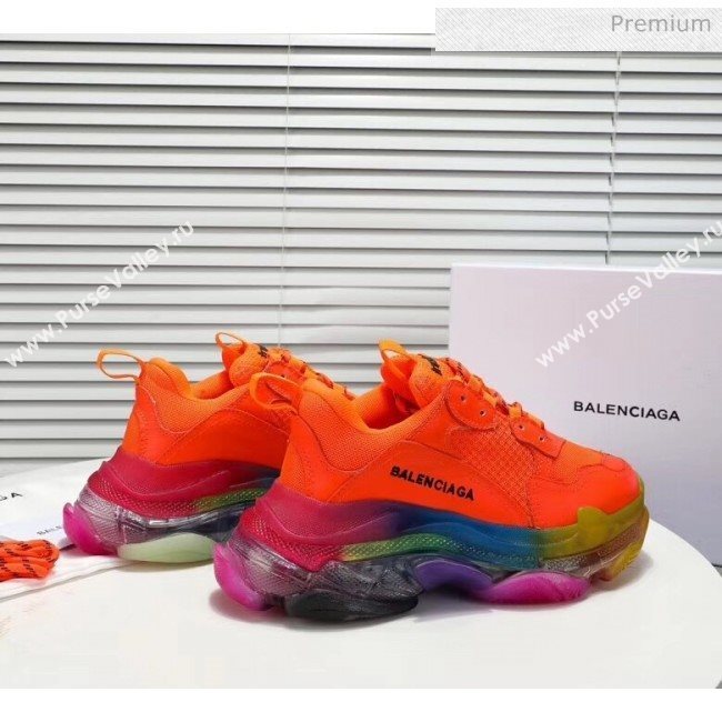 Balenciaga Triple S Rainbow Outsole Sneakers Orange 2019 (HZ-0031711)