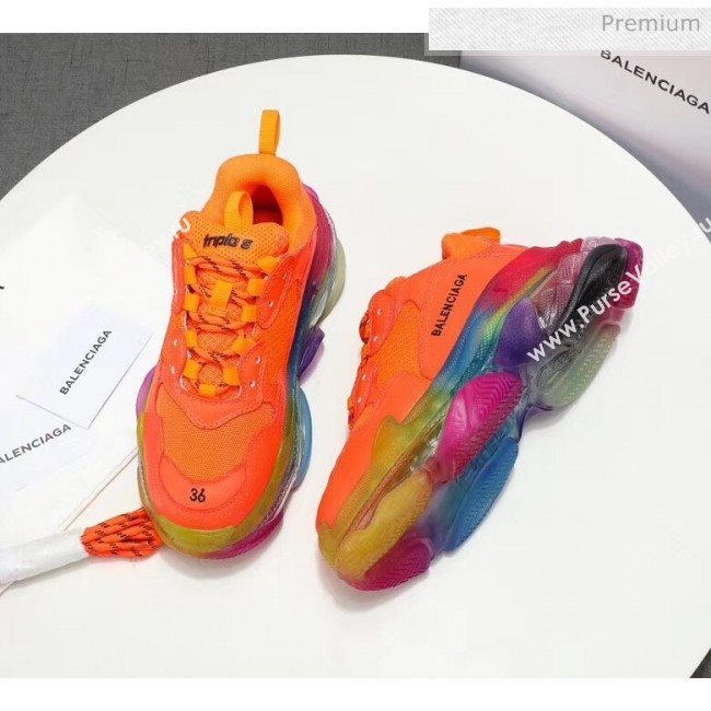 Balenciaga Triple S Rainbow Outsole Sneakers Orange 2019 (HZ-0031711)