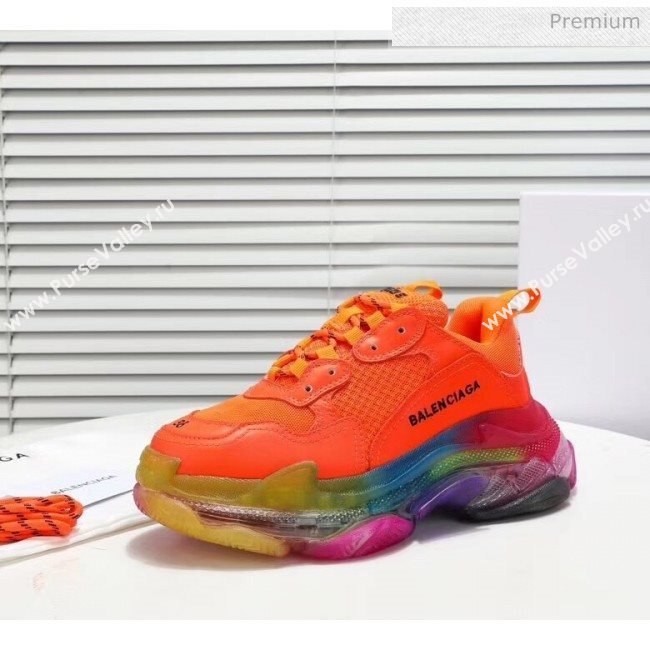 Balenciaga Triple S Rainbow Outsole Sneakers Orange 2019 (HZ-0031711)
