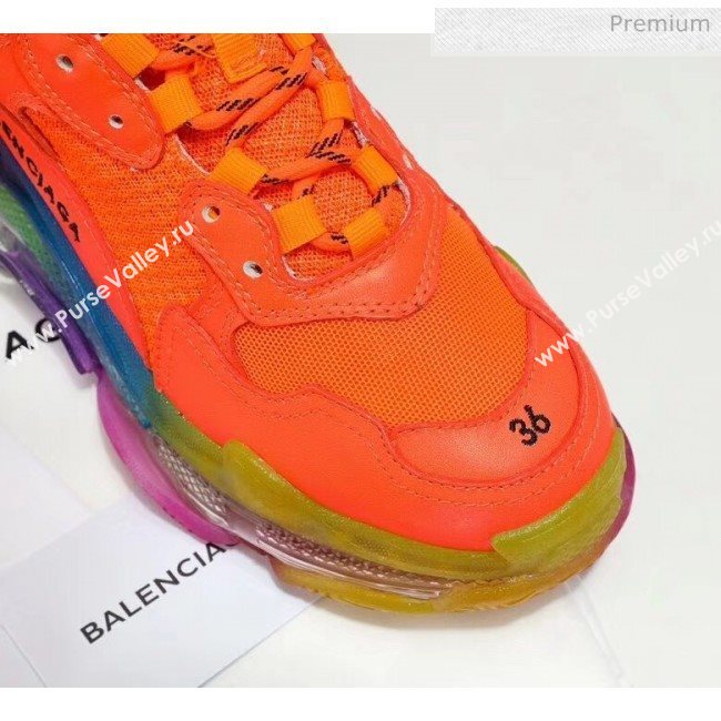 Balenciaga Triple S Rainbow Outsole Sneakers Orange 2019 (HZ-0031711)