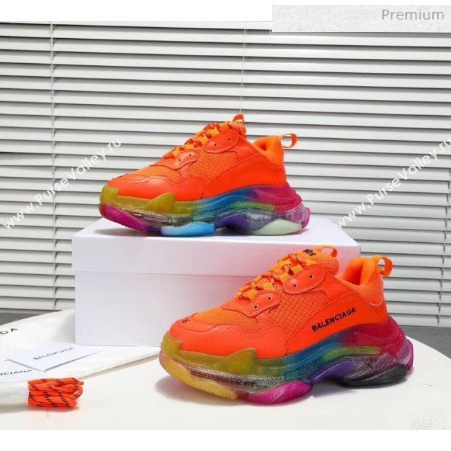 Balenciaga Triple S Rainbow Outsole Sneakers Orange 2019 (HZ-0031711)