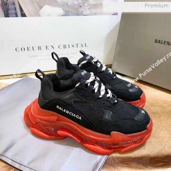 Balenciaga Triple S Clear Outsole Sneakers Black/Red 2019 (HZ-0031710)