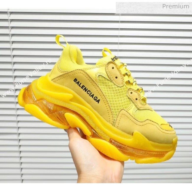 Balenciaga Triple S Clear Outsole Sneakers Yellow 2019 (HZ-0031708)