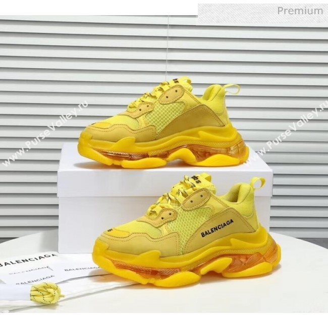 Balenciaga Triple S Clear Outsole Sneakers Yellow 2019 (HZ-0031708)