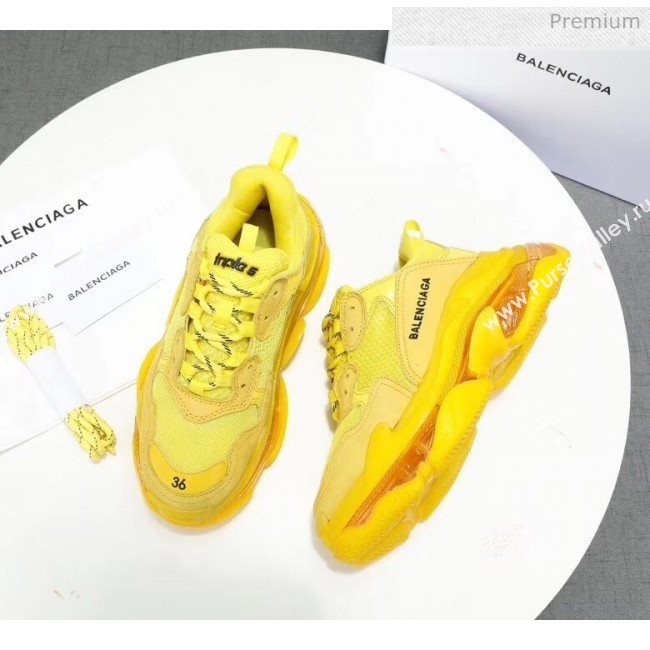 Balenciaga Triple S Clear Outsole Sneakers Yellow 2019 (HZ-0031708)