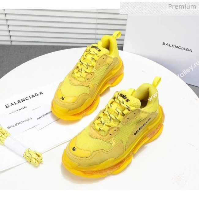 Balenciaga Triple S Clear Outsole Sneakers Yellow 2019 (HZ-0031708)