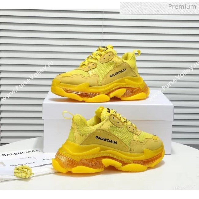Balenciaga Triple S Clear Outsole Sneakers Yellow 2019 (HZ-0031708)
