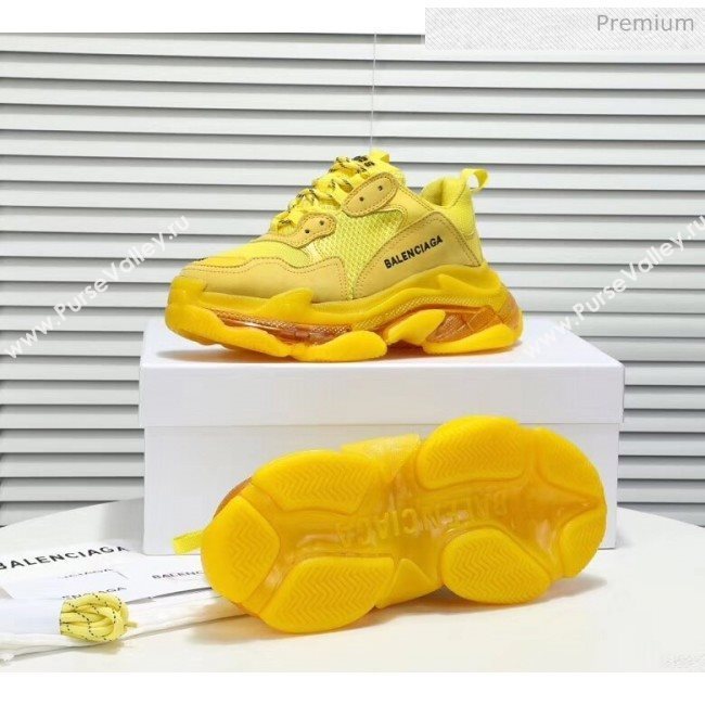 Balenciaga Triple S Clear Outsole Sneakers Yellow 2019 (HZ-0031708)