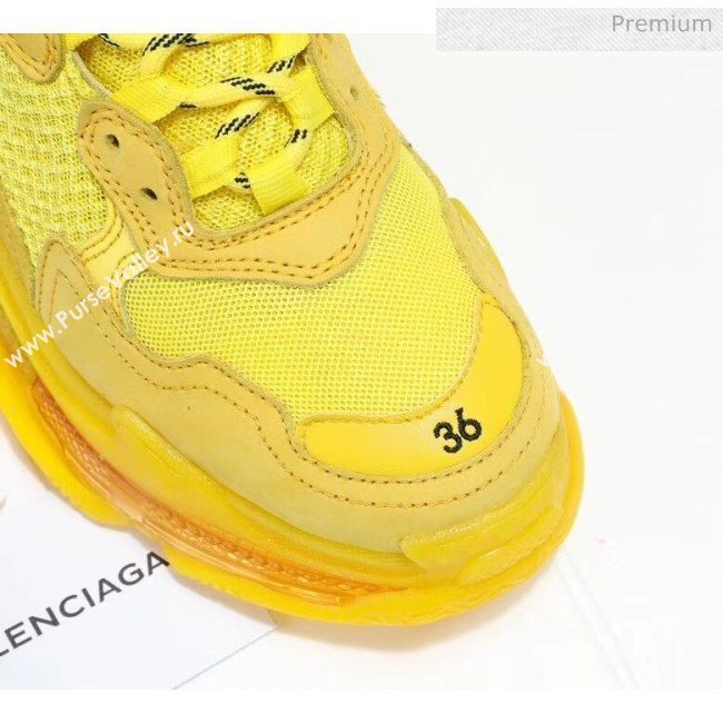 Balenciaga Triple S Clear Outsole Sneakers Yellow 2019 (HZ-0031708)