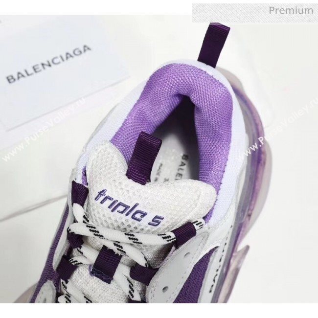 Balenciaga Triple S Clear Outsole Sneakers White/Purple/Blue 2019 (HZ-0031707)