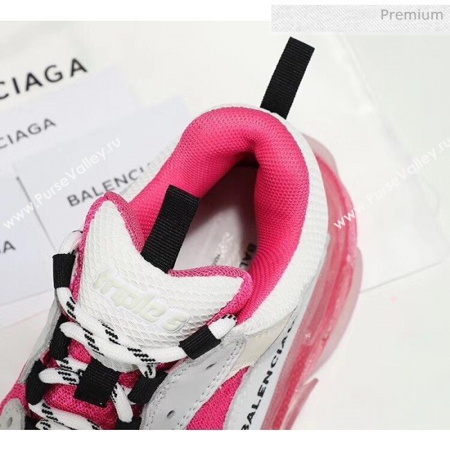 Balenciaga Triple S Clear Outsole Sneakers White/Rosy 2019 (HZ-0031705)