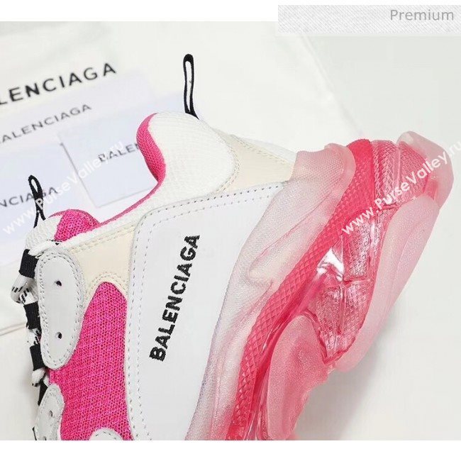 Balenciaga Triple S Clear Outsole Sneakers White/Rosy 2019 (HZ-0031705)