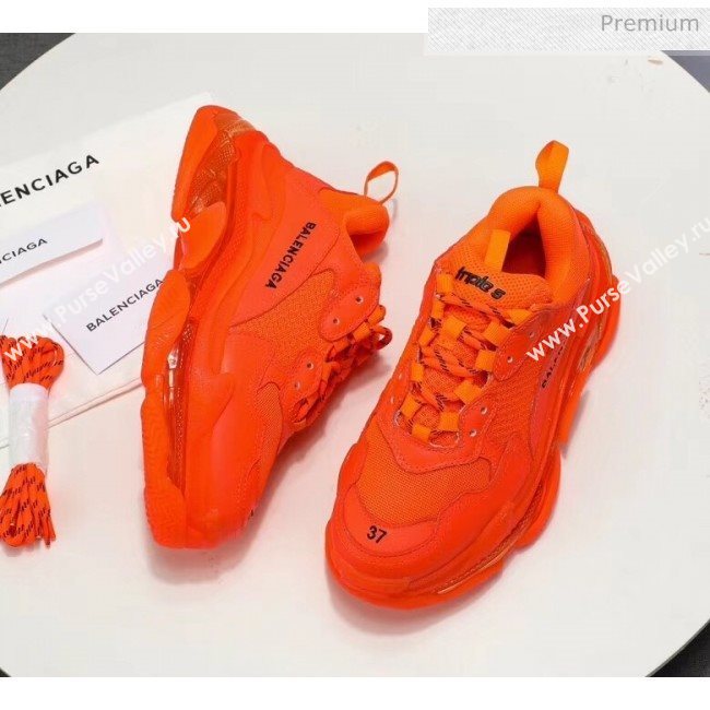Balenciaga Triple S Clear Outsole Sneakers Orange 2019 (HZ-0031702)