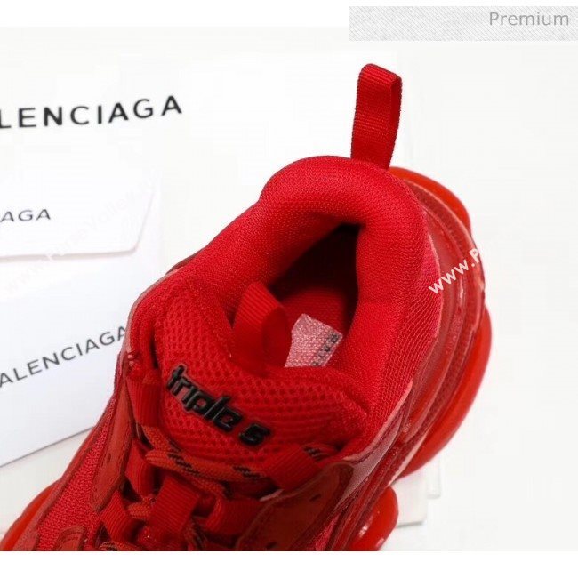 Balenciaga Triple S Clear Outsole Sneakers Red 2019 (HZ-0031701)